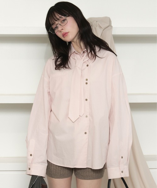 loin nuit ブラウス シャツ nuance button tie shirt
