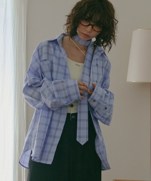 【爆売り！】 ブラウス nuit loin シャツ shirt tie button nuance トップス