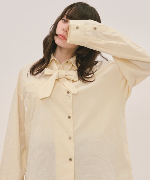 loin nuit ブラウス シャツ nuance button tie shirt