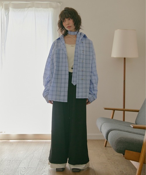 loin nuit ブラウス シャツ nuance button tie shirt