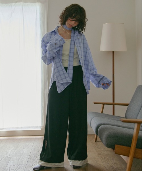 loin nuit ブラウス シャツ nuance button tie shirt