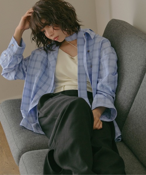 loin nuit ブラウス シャツ nuance button tie shirt