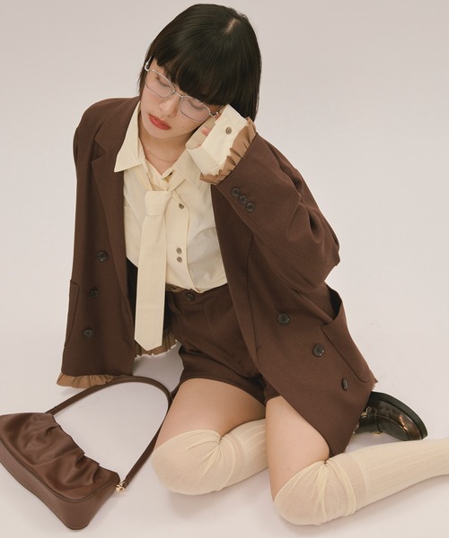 loin nuit ブラウス シャツ nuance button tie shirt