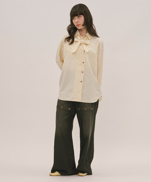 loin nuit ブラウス シャツ nuance button tie shirt / ニュアンス