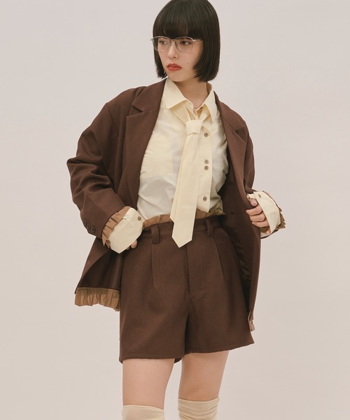 loin nuit ブラウス シャツ nuance button tie shirt