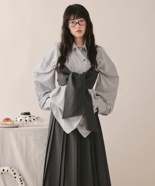 loin nuit ブラウス シャツ nuance button tie shirt / ニュアンス