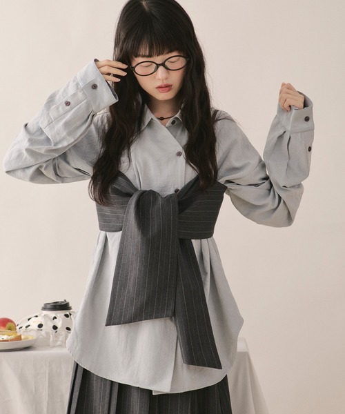 loin nuit ブラウス シャツ nuance button tie shirt / ニュアンス