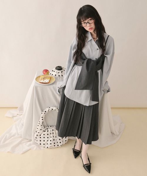 loin nuit ブラウス シャツ nuance button tie shirt / ニュアンス