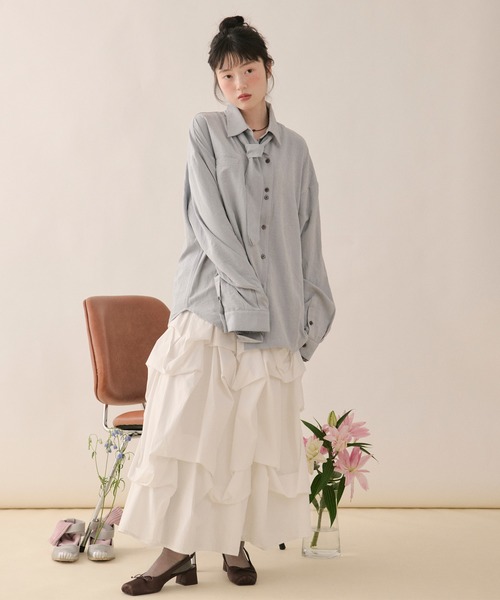 loin nuit ブラウス シャツ nuance button tie shirt / ニュアンス