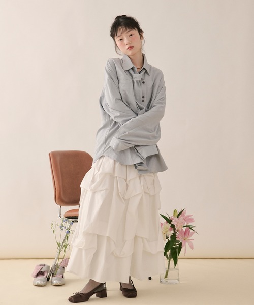 loin nuit ブラウス シャツ nuance button tie shirt / ニュアンス
