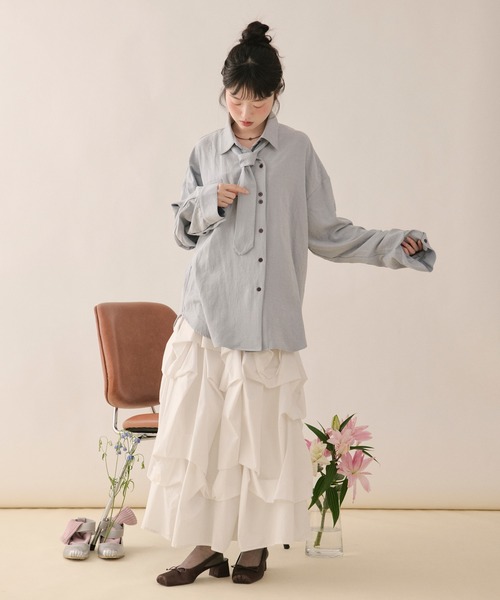 loin nuit ブラウス シャツ nuance button tie shirt / ニュアンス