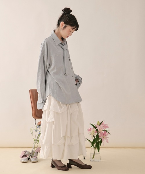 loin nuit ブラウス シャツ nuance button tie shirt / ニュアンス
