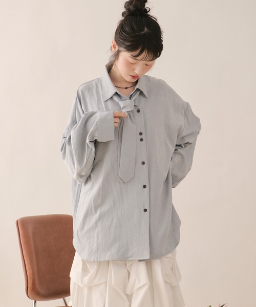 loin nuit ブラウス シャツ nuance button tie shirt / ニュアンス