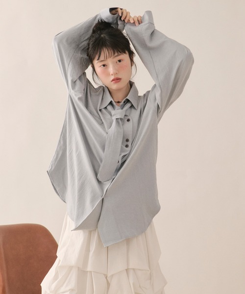 loin nuit ブラウス シャツ nuance button tie shirt / ニュアンス