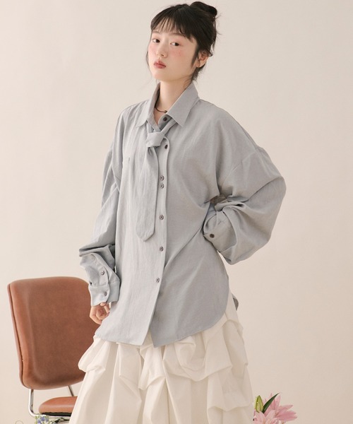 loin nuit ブラウス シャツ nuance button tie shirt / ニュアンス