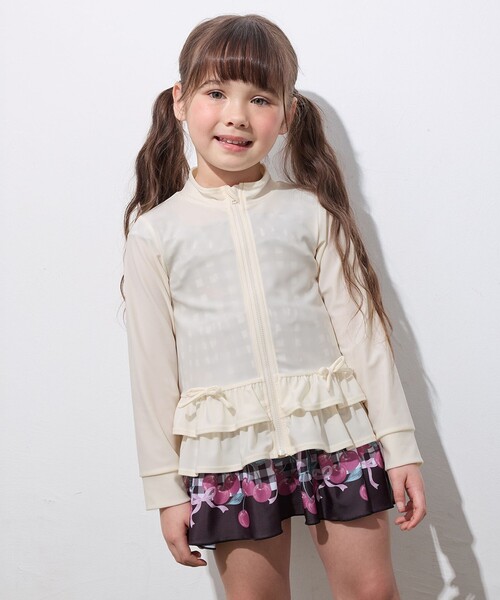 ANY（エニィ） 水着 裾フリル ラッシュガード キッズ 子供 女の子