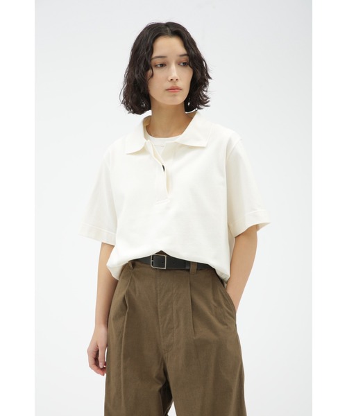 2024ss マーガレットハウエル オーガニックコットン 5分袖 Tシャツ MARGARET HOWELL tシャツ ORGANIC COTTON PIQUE レディース