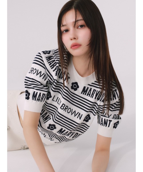 極美品❀25ss リリーブラウン ×マリークワント ジャガードニットトップス LILY BROWN ニット セーター 「LILY BROWN×MARY QUANT