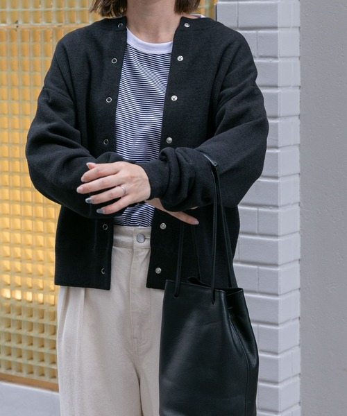 「FORK&SPOON」 ニットカーディガン 1 グレー レディース_画像4