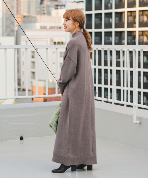 「ITEMS URBANRESEARCH」 ニットワンピース FREE グレー レディース_画像3