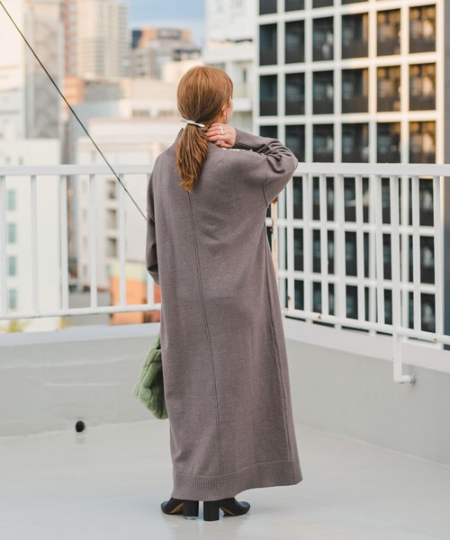 「ITEMS URBANRESEARCH」 ニットワンピース FREE グレー レディース_画像4
