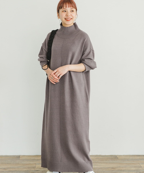 「ITEMS URBANRESEARCH」 ニットワンピース FREE グレー レディース_画像9