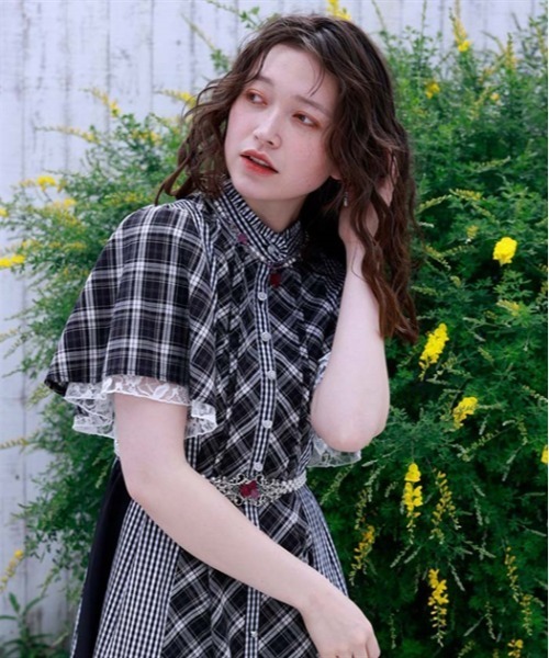 ◎8/30まで値下げ axes femme チェック切替パッチワークワンピース axes femme シャツワンピース チェック切替パッチワーク