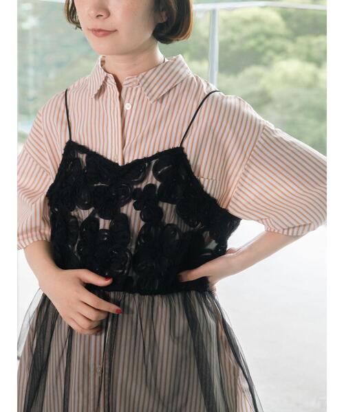 Samansa Mos2（サマンサモスモス） チュニック フラワーシフォンテープ