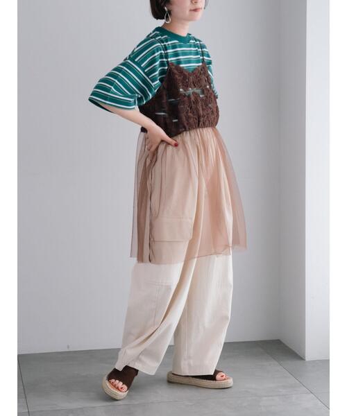 Samansa Mos2（サマンサモスモス） チュニック フラワーシフォンテープ