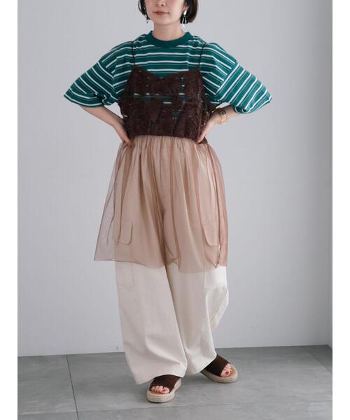 Samansa Mos2（サマンサモスモス） チュニック フラワーシフォンテープ