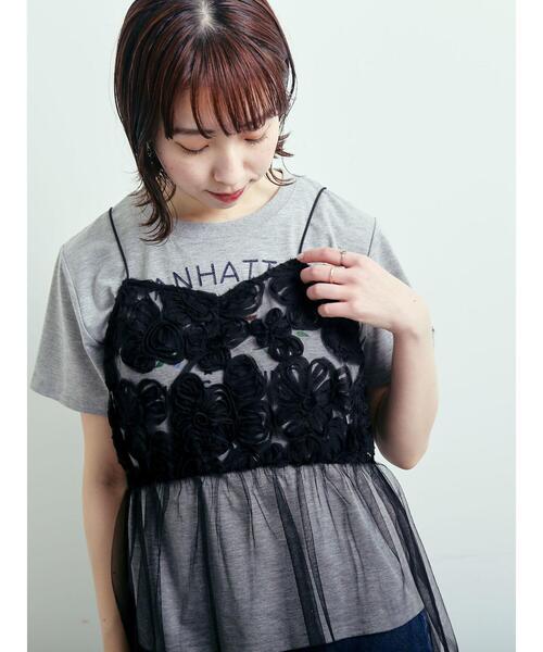 Samansa Mos2（サマンサモスモス） チュニック フラワーシフォンテープ