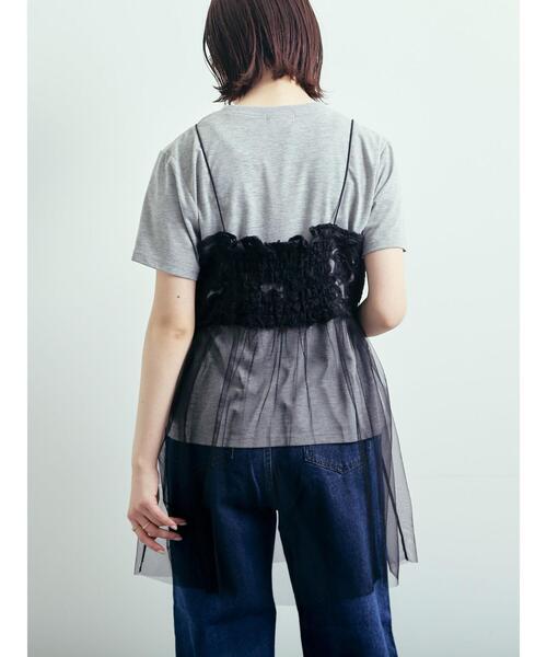 Samansa Mos2（サマンサモスモス） チュニック フラワーシフォンテープ