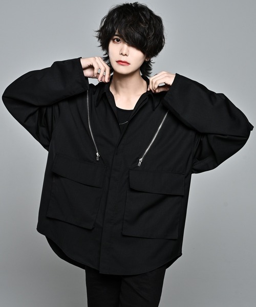 ADRER 「ADRER」 長袖シャツ LARGE ブラック メンズ : ZOZOTOWN