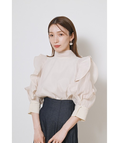 「SNIDEL」 半袖ブラウス ONE SIZE グレー レディース SNIDEL 「SNIDEL」 半袖ブラウス ONE SIZE グレー レディース