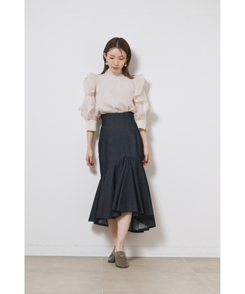 「SNIDEL」 半袖ブラウス ONE SIZE グレー レディース SNIDEL 「SNIDEL」 半袖ブラウス ONE SIZE グレー レディース