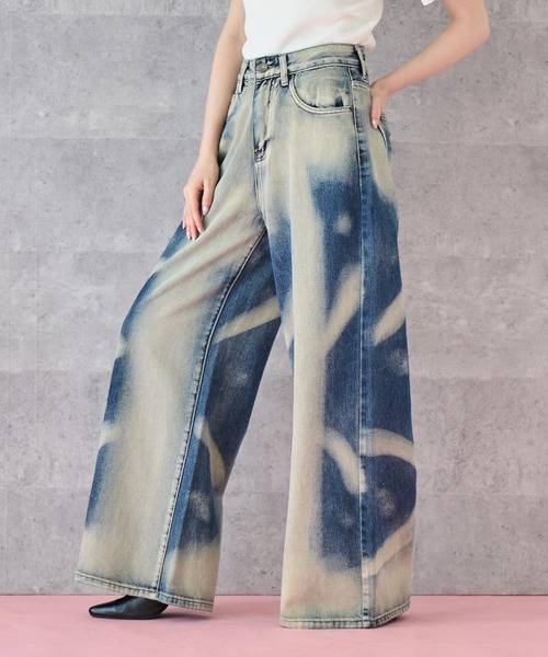 【Q.anos】加工デニムパンツ ストリート ウォッシュ加工デニムパンツ P271 | wshot