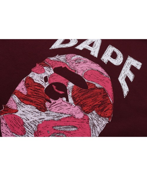 【A BATHING APE】ABC CAMO HAND DRAW APE HEAD RELAXED FIT TEE BAPE - A Bathing Ape ABC camo hand draw ape head t-shirt