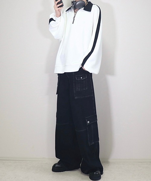「Loose/ルース」 スウェットカットソー X-SMALL ブラック メンズ