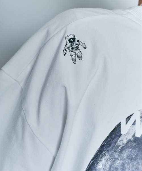 W：Huku tシャツ コスモ プリント チュール付き Tシャツ