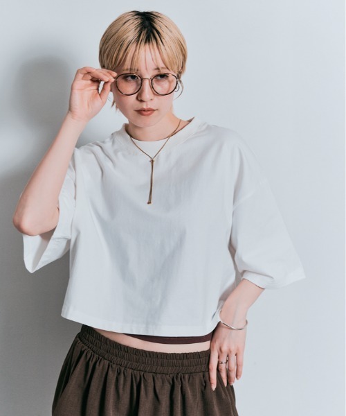 tシャツ コスモ プリント チュール付き Tシャツ レディース W：Huku tシャツ コスモ プリント チュール付き Tシャツ