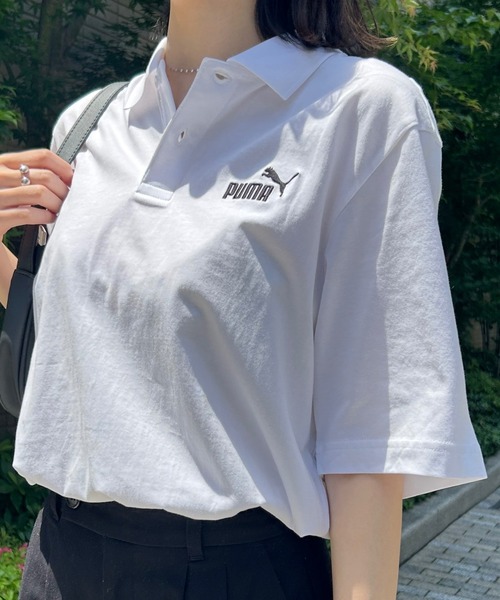 Puma ホワイトポロシャツ MAEBASHI IKUEI Puma ホワイトポロシャツ MAEBASHI IKUEI Puma ホワイトポロシャツ