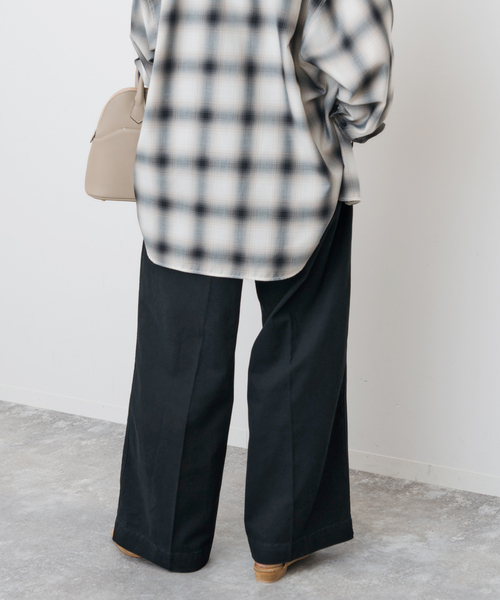 Spick＆Span チノパン ベルトワイドレッグチノ レディース