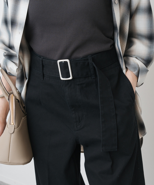Spick＆Span（スピック アンド スパン） チノパン ベルトワイドレッグ
