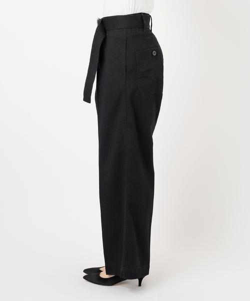 Spick＆Span チノパン ベルトワイドレッグチノ レディース