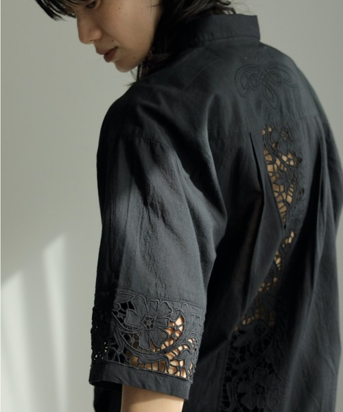 anuke/半袖シャツ/FREE/コットン/BLK/62410402 anuke 「anuke」 半袖シャツ FREE ブラック レディース