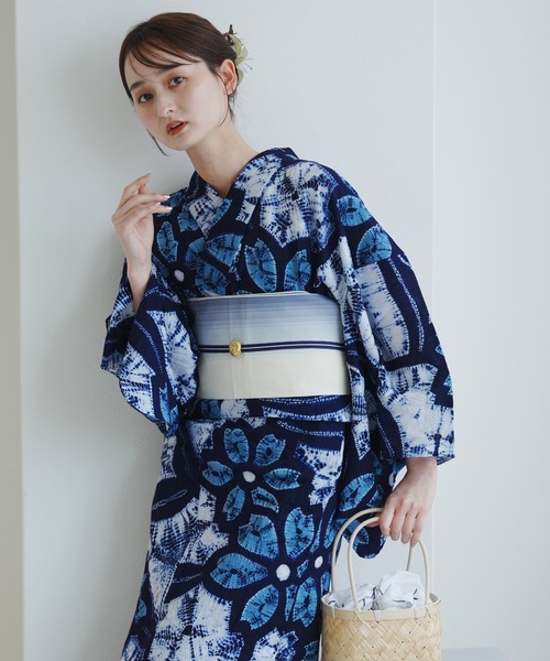 有松絞浴衣 utatane 浴衣 有松絞り浴衣3点セット 極み 桜 レディース