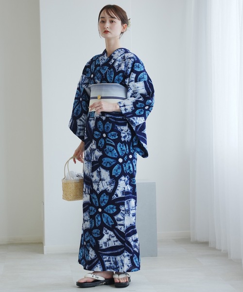 浴衣　絞り　新品 utatane 浴衣 有松絞り浴衣3点セット 極み 桜 レディース