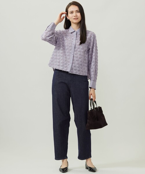 自由区（ジユウク） ブラウス シャツ シアージオメトリックジャカード