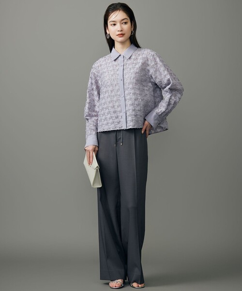 自由区（ジユウク） ブラウス シャツ シアージオメトリックジャカード