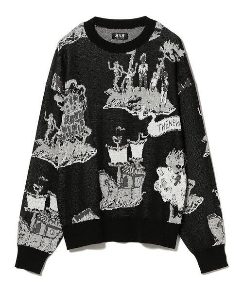 セーター ニット FAF(Fake As Flowers) / NEWCOMMUNE Island Jaquard Knit メンズ レディース